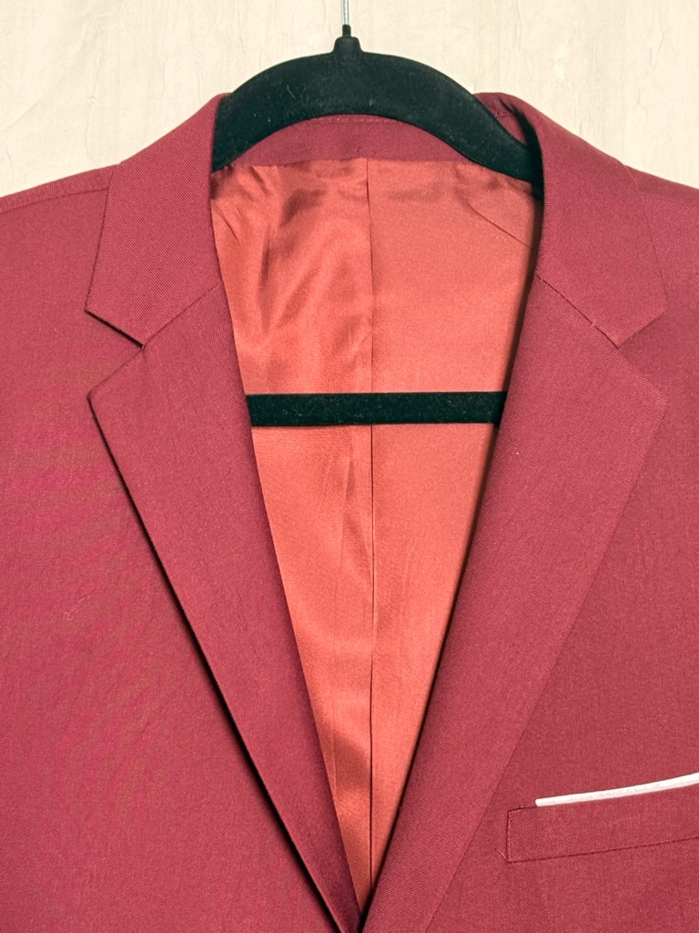 Mens Burgundy Blazer - Classic Notch Lapel